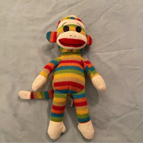 Ty Beanie Baby SOCKS the Sock Monkey 2012 Colorful Striped Knit - Picture 6 of 10